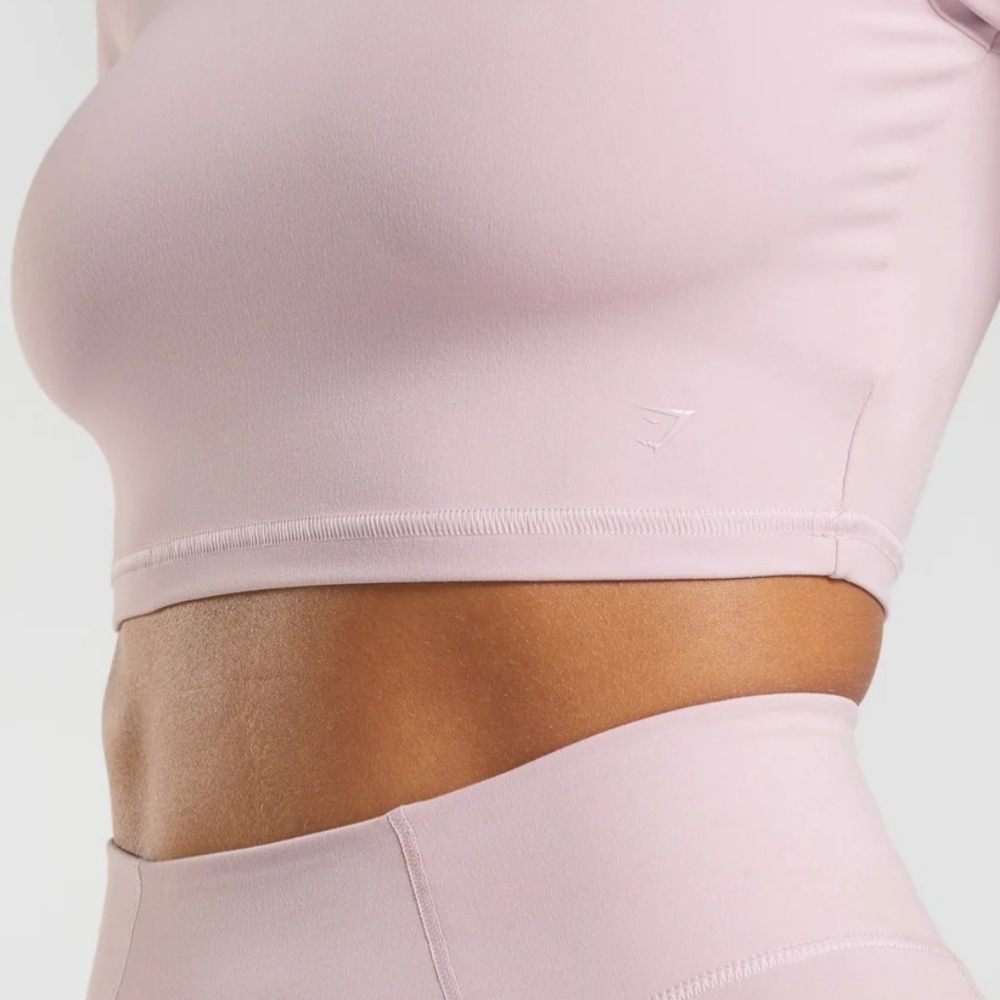 Gymshark Whitney Simmons M Petal Pink Cropped Workout Top - Picture 3 of 4